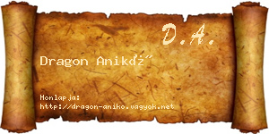 Dragon Anikó névjegykártya